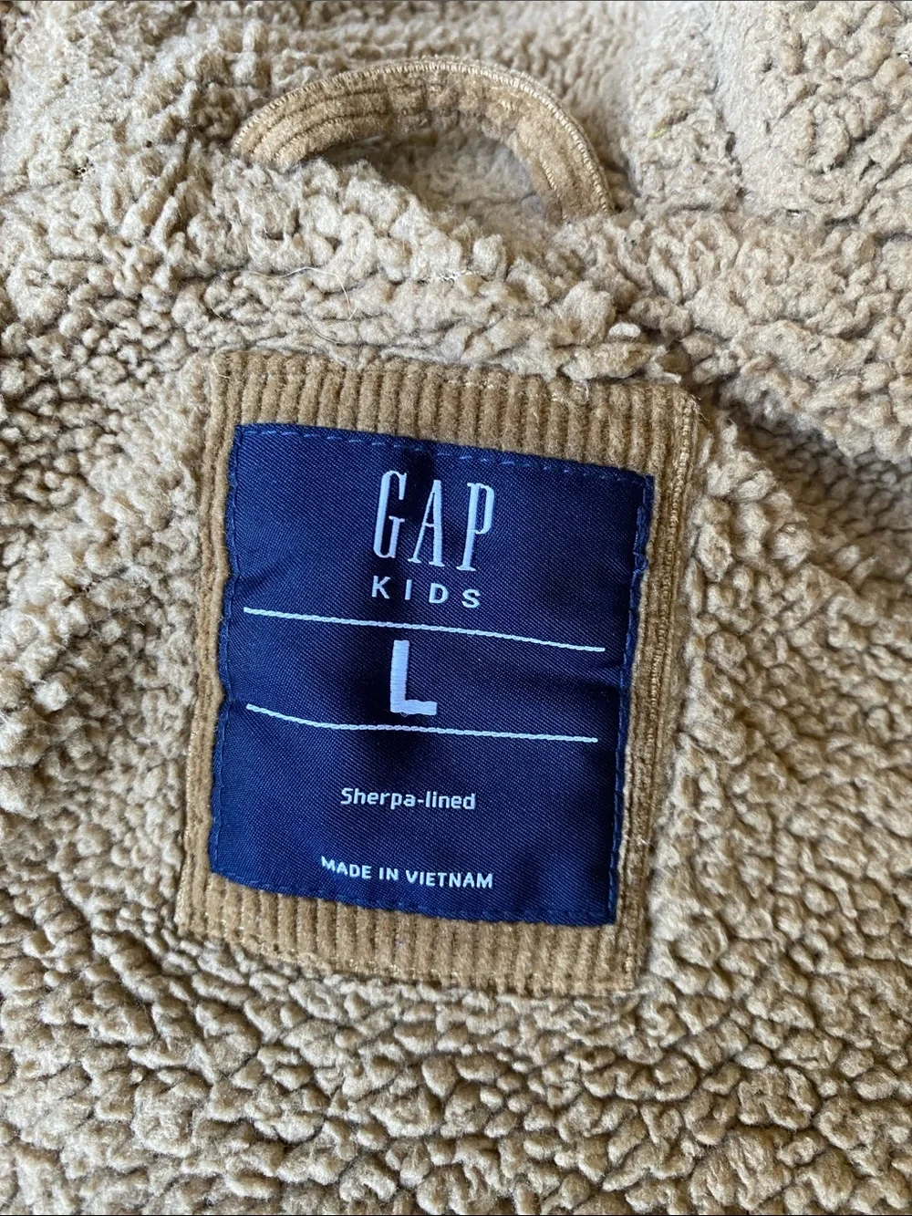 GAP Kids Tan Corduroy Hooded Zip Jacket